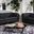 Two Piece Indoor Italian Leather Five Person Seating Set In Black
