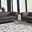 Two Piece Indoor Italian Leather Five Person Seating Set In Brown
