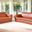 Two Piece Indoor Italian Leather Five Person Seating Set In Camel