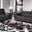 Two Piece Indoor Italian Leather Five Person Seating Set In Dark Gray