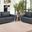 Two Piece Indoor Italian Leather Five Person Seating Set In Dark Gray