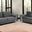 Two Piece Indoor Italian Leather Five Person Seating Set In Dark Gray