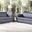 Two Piece Indoor Italian Leather Five Person Seating Set In Dark Gray