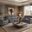 U6026 PU Reclining Living Room Set with LED In Grey