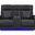 U8611 Blanche Power Console Reclining Loveseat with LED and Speaker In Charcoal