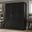 Urban 3-Door Wardrobe Armoire with Raised Panel Doors In Black