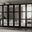 Urban 6-Door Wardrobe with Mirrored Doors In Black