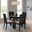 Urban Icon 42 Inch Round 5 Piece Dining Set with Upholstered Chairs In Black