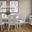 Urban Icon Contemporary 66 Inch Seven-Piece Dining Set With Upholstered Chairs In White