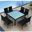 Urbana 9 Piece Square Dining Set In Spectrum Indigo and Coffee Bean
