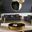 Valdosta Living Room Set In Black and Gold