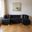 Velvet U Shaped Three Piece Sofa and Chaise Sectional with Toss Pillows In Black