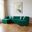 Velvet U Shaped Three Piece Sofa and Chaise Sectional with Toss Pillows In Green