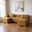 Velvet U Shaped Three Piece Sofa and Chaise Sectional with Toss Pillows In Mustard