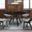 Venus and Polly 5-Piece Black Marble Round Dining Set