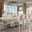 Versailles 120 Inch Dining Room Set With Oval Back Chairs (Bone White)