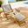 Vienna 2-Piece Outdoor Patio Teak and Rope Folding Accent Lounge Chair and Ottoman Set In Natural