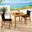 Vienna 3-Piece Outdoor Patio Teak and Rope Dining Set With Armless Chiars In Natural Black