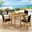Vienna 5-Piece Outdoor Patio Teak and Rope Dining Set With Armchairs In Natural Black