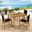 Vienna 5-Piece Outdoor Patio Teak and Rope Dining Set With Armless Chairs In Natural Black