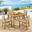 Vienna 5-Piece Outdoor Patio Teak and Rope Dining Set With Armless Chairs In Natural