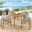 Vienna 5-Piece Outdoor Patio Teak and Rope Dining Set With Curved-Back Armchairs In Natural