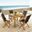 Vienna 5-Piece Outdoor Patio Teak Wood Dining Set With Rope Folding Chairs In Natural Black