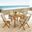 Vienna 5-Piece Outdoor Patio Teak Wood Dining Set With Rope Folding Chairs In Natural