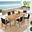 Vienna 7-Piece Outdoor Patio Teak and Rope Dining Set In Natural and Black