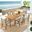 Vienna 7-Piece Outdoor Patio Teak and Rope Dining Set In Natural