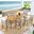 Vienna 7-Piece Outdoor Patio Teak and Rope Dining Set with Armchairs In Natural