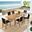 Vienna 7-Piece Outdoor Patio Teak and Rope Dining Set with Armless Chairs In Natural and Black