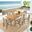 Vienna 7-Piece Outdoor Patio Teak and Rope Dining Set with Armless Chairs In Natural