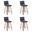 Vienna Counter Height Swivel Bar Stool Set of 4 In Vintage Black and Walnut