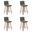 Vienna Counter Height Swivel Bar Stool Set of 4 In Vintage Green and Walnut
