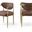 Virella Vegan Leather Upholstered Dining Chair Set of 2 In Brown and Brushed Brass
