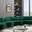 Vivacious 3-Piece Velvet Sectional In Green