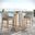 Wellspring 3-Piece Outdoor Patio Teak Wood Bar Set In Light Gray and Greige