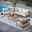 Wren 4-Piece Outdoor Patio Teak Wood Furniture Set In Natural and Sail