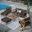 Wren 6-Piece Outdoor Patio Teak Wood Furniture Set In Natural and Flint Gray