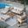 Wren 6-Piece Outdoor Patio Teak Wood Furniture Set In Natural and Sail
