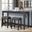 Yosef 3 Piece Rectangular Wood Bar Set In Charcoal
