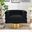 Yuni Boucle Fabric Swivel Arm Chair In Black
