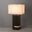 Zen White Linen Shade Standing Table Lamp with Night Light In Ebony and Weathered Brass