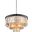 Sydney 26" Matte Black 9 Light Chandelier With Golden Teak Royal Cut Crystal Trim