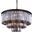 Sydney 26" Matte Black 9 Light Chandelier With Silver Shade Royal Cut Crystal Trim