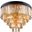 Sydney 32" Matte Black 17 Light Flush Mount With Golden Teak Royal Cut Crystal Trim