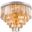 Sydney 32" Polished nickel 17 Light Flush Mount With Golden Teak Royal Cut Crystal Trim