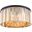 Sydney 31.5" Matte Black 8 Light Flush Mount With Golden Teak Royal Cut Crystal Trim