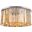 Sydney 31.5" Polished nickel 8 Light Flush Mount With Golden Teak Royal Cut Crystal Trim